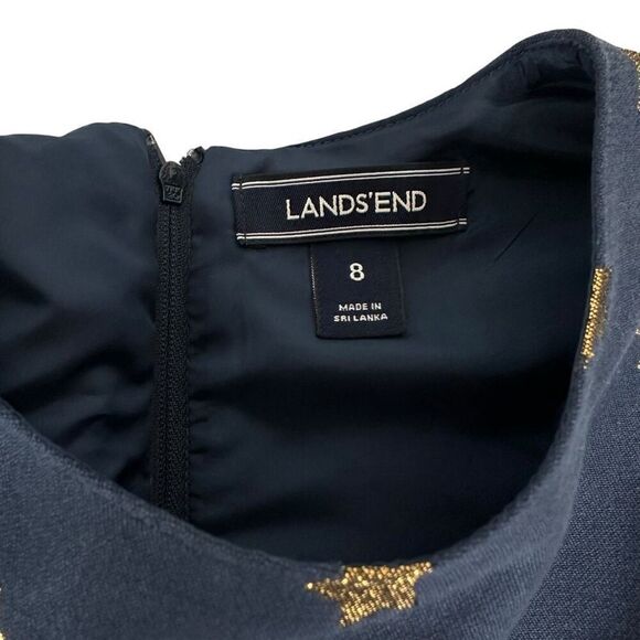 Lands End Navy Dress with Gold Stars - Picture 5 of 9